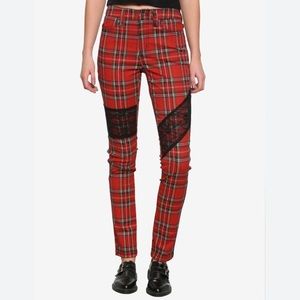 NWT Royal Bones red plaid pants size 5